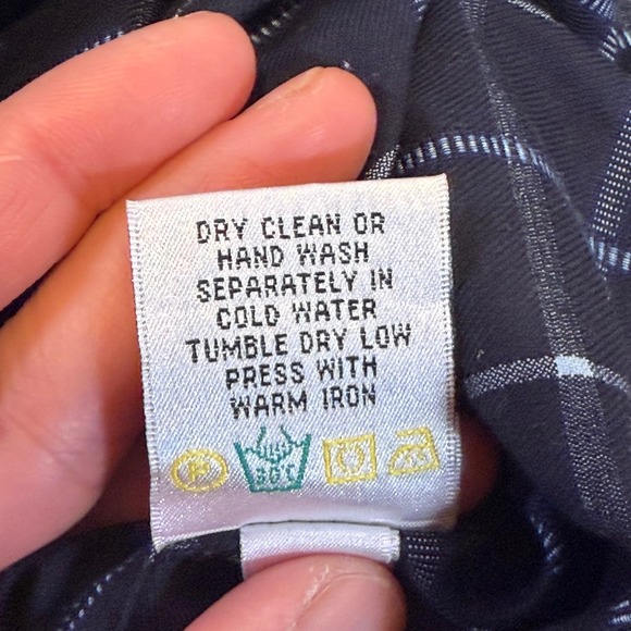 Bugatchi Uomo Mens Classic Fit Windowpane Check Button Down Shirt Navy Blue XL - Picture 6 of 9